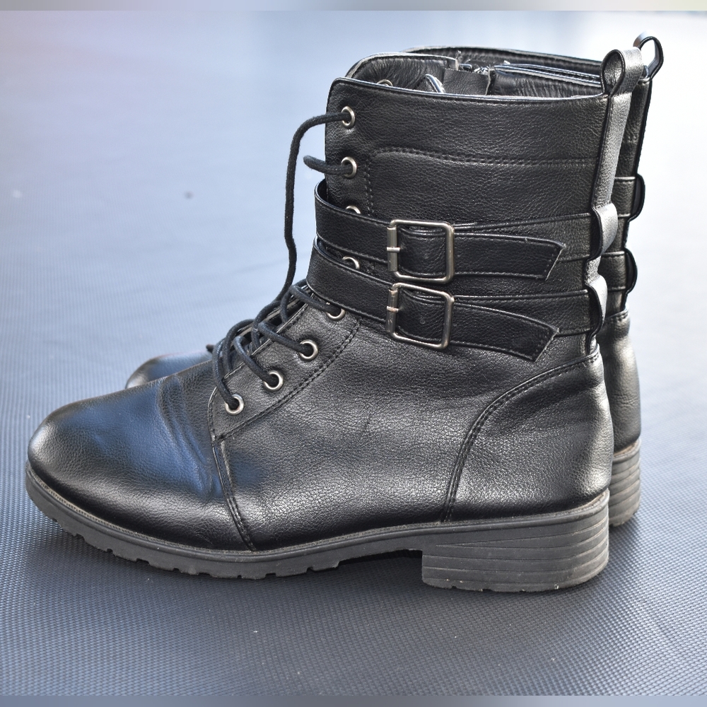 Lace Up Ankle Boots Ardene faux leather SteamPunk Y2K Bohemian Style…size 7